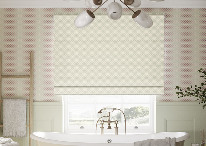 Trellis Prints, Scallop and Bud Green - Twist&Fit Roman Blind - Image 3